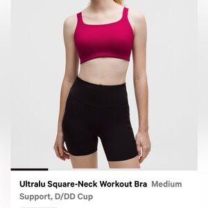 Ultralu Square-Neck Workout Bra in Berry Rumble NWT